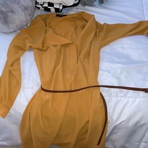 yellow dress with belt